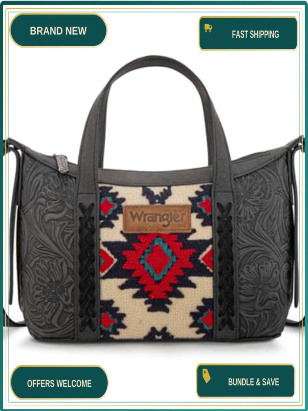 Wrangler Small Tapestry Crossbody Bag Aztec Western Satchel